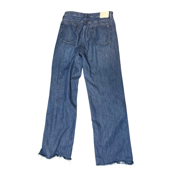 rag & bone Logan High-Rise Wide-Leg Jeans Medium Wash Women's 27 - Picture 6 of 10